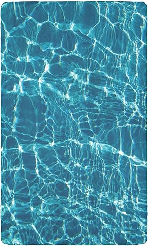 Miniatura 7 de Sábanas bajeras ajustables para cuna pequeña con temática oceánica, sábanas portátiles para cuna para niño o niña, 24 x 38 pulgadas, turquesa