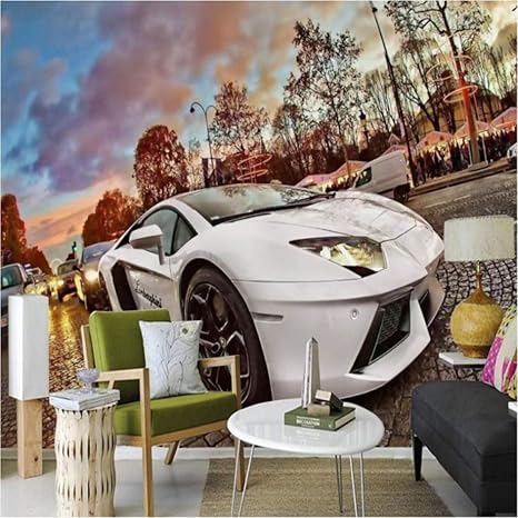 Amazon Lcymt 壁画の壁紙 カスタム写真の壁紙人格スポーツカーの背景レストランリビングルームの装飾カスタム壁紙壁画 0x140cm 壁紙