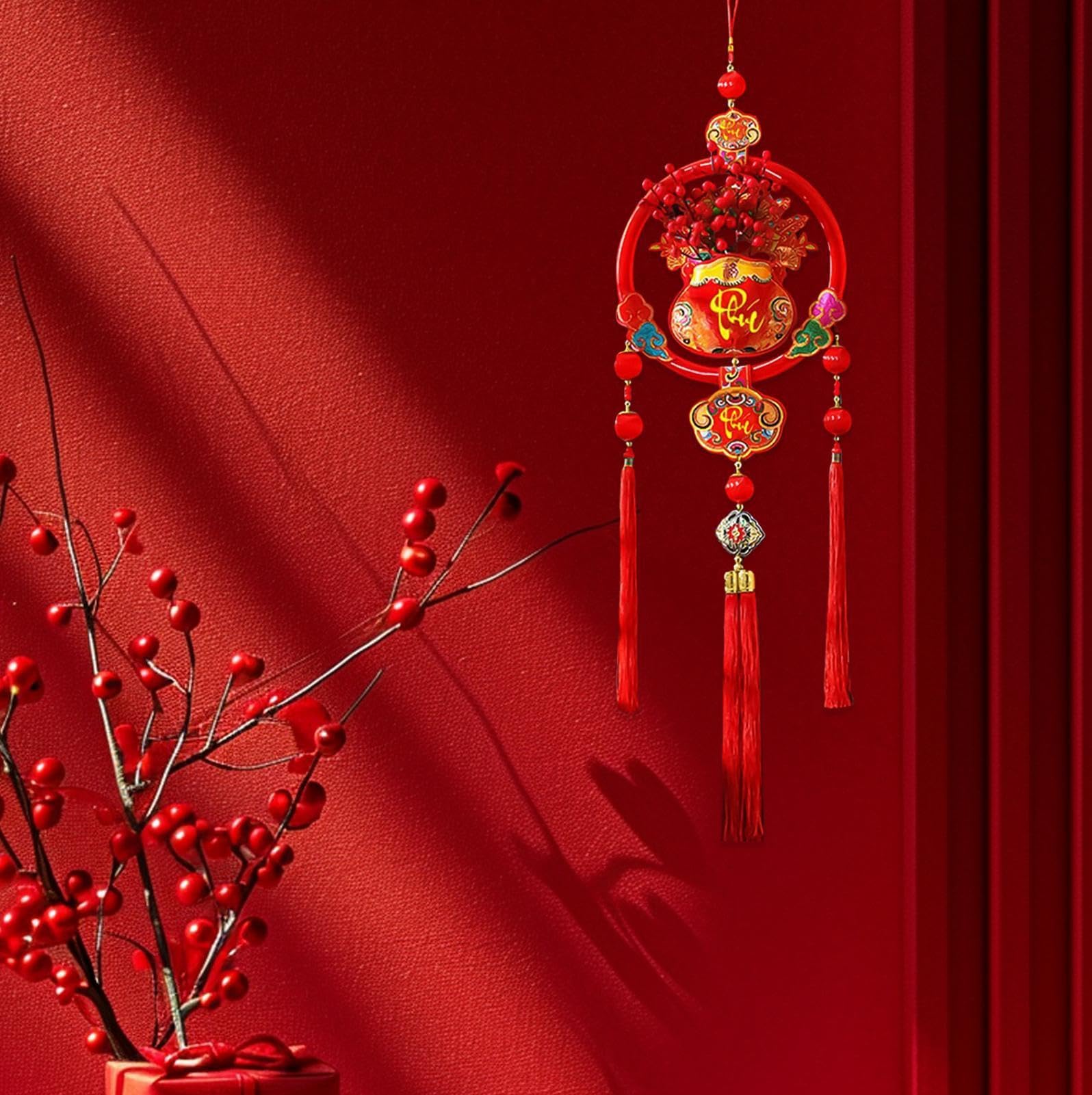 New Year Ornamentsations, New Year Ornaments, 3D Spring Festival Pendant | Holiday Home Parties Decoration Wall Sign,Dekoracje na Nowy Rok(A)