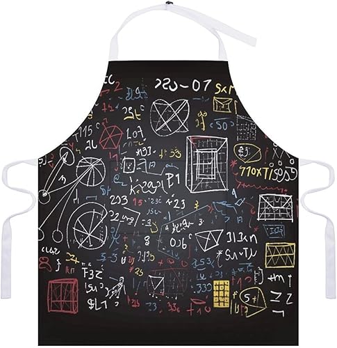 Miniatura 7 de Mathematics And Physics Apron with Pockets Water And Oil Resistant Kitchen Aprons Professional Adjustable Bib Apron for Women Men