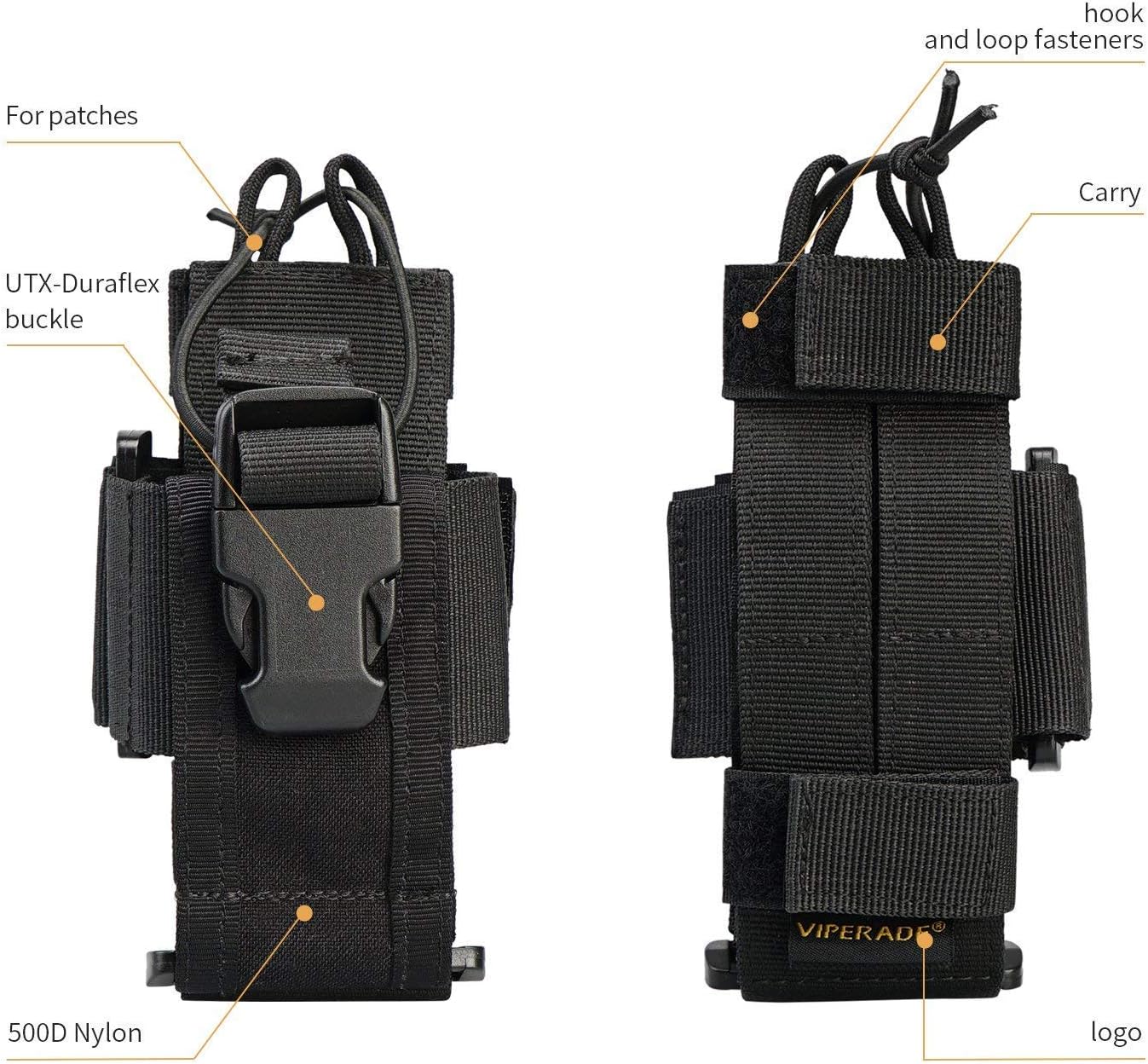 VIPERADE Versatile Radio Holder Case Interphone Pouch, Adjustable Storage Tools Pouch, Multi-Functional Tactical Molle Two Way Radio Holster, Walkie Talkie Heavy Duty Holder Case : Electronics