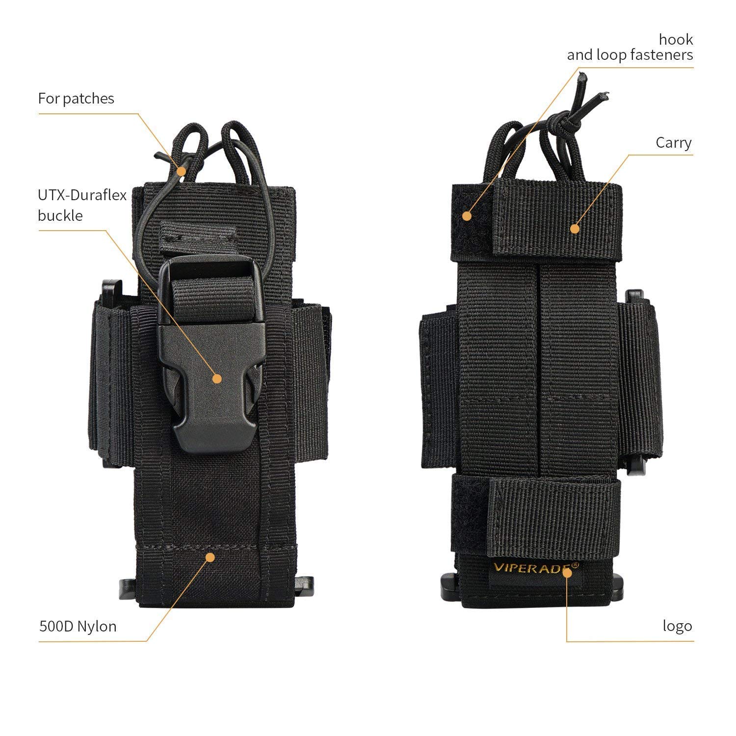 Étui Molle Pour Talkie-walkie/GPS - Nylon Camouflage - 165x95mm - Baofeng/Motorola Compatible