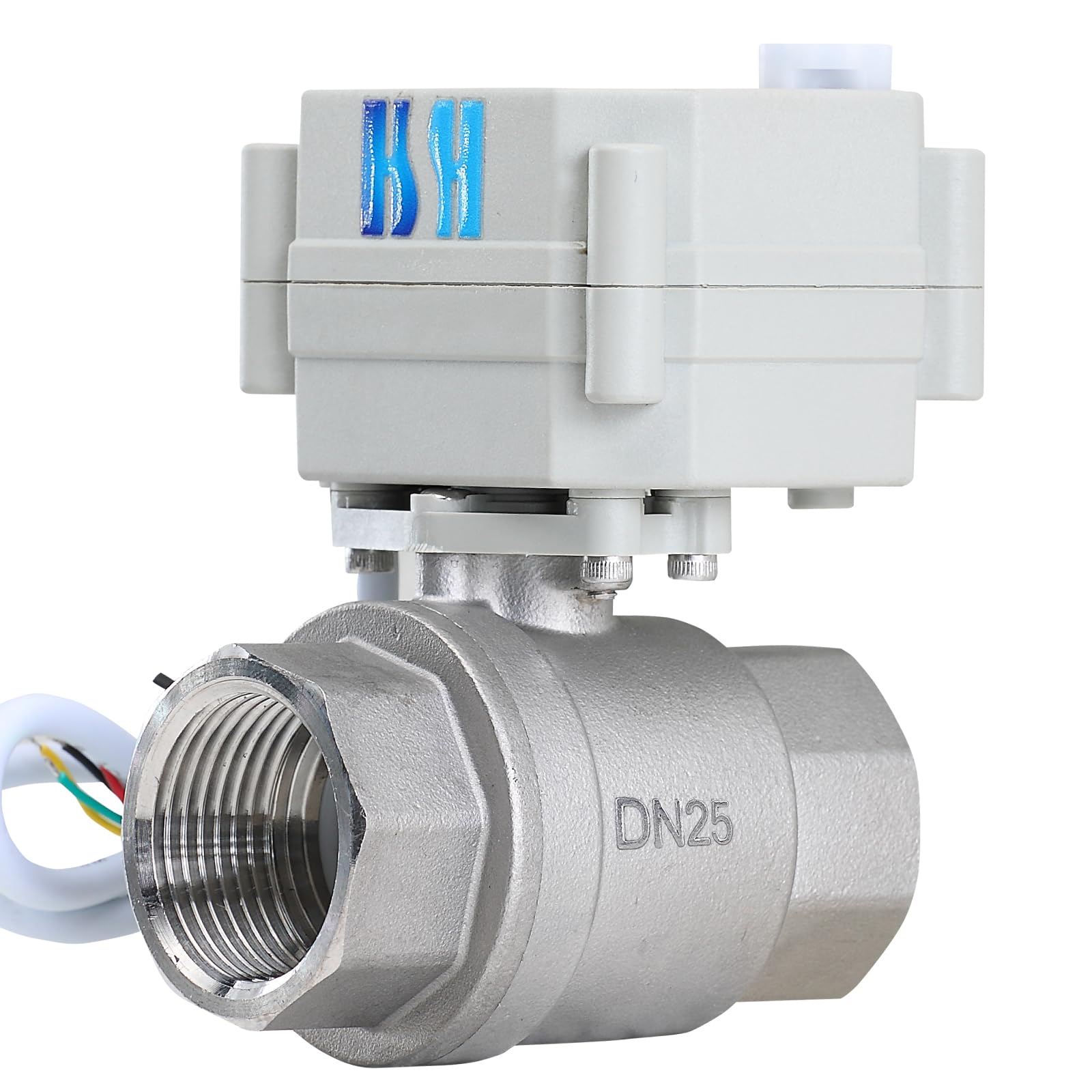 HSH-Flo 1 inch NPT 2 Way 12VDC 9-24VAC/DC Stainless Steel 304 Normally Closed Electrical Position Feedback On/Off Motorized Ball Valve