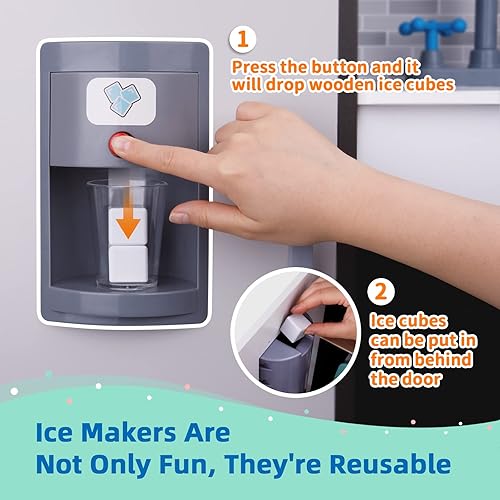 Miniatura 5 de TOOKYLAND Juego de cocina de madera - Juego de cocina de simulación con horno de juguete, estufa, fregadero, microondas, accesorios para niños de 3