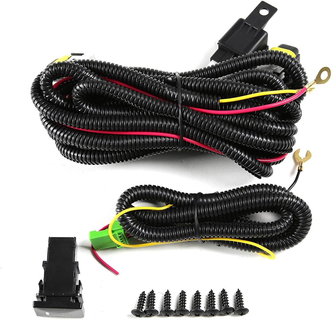 Auto Dynasty Fog Lights Assembly Compatible with 2011-2013 Toyota Corolla, Fog Light Driving Bumper Facelifted Bulbs Switch Kit, Smoke Lens