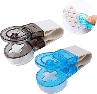 Pills Taker 2pcs Pack Tablet Puncher Pill Blister Package Opener Remove Tool for Tablets Extractor,Blue & Gray One Piece Each for Taking Out Medicine Easily(Gray x1+Blue x 1)