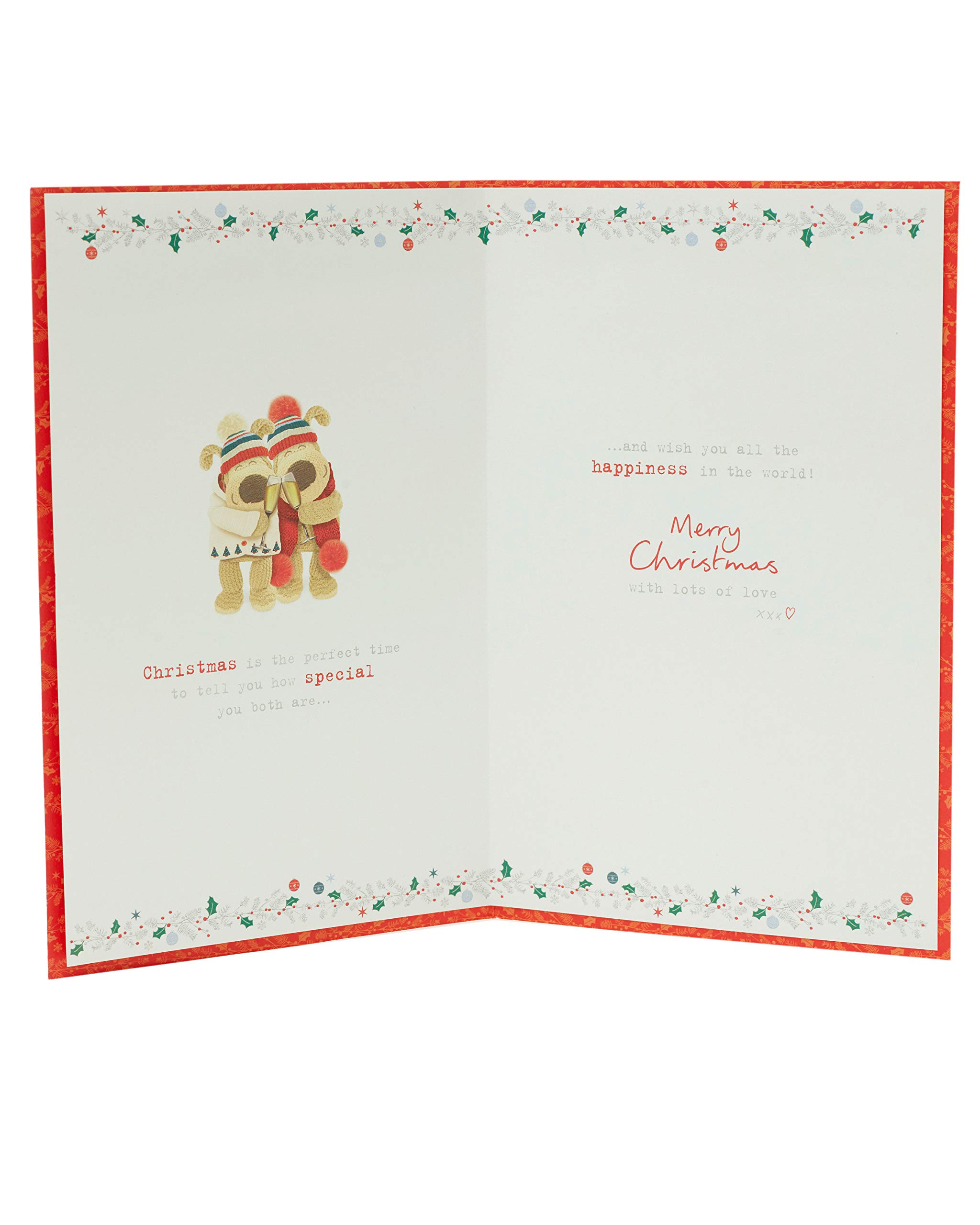 UK Greetings Weihnachtskarte Für Tochter & Schwiegersohn – Festliches Design Mit Goldfolie
