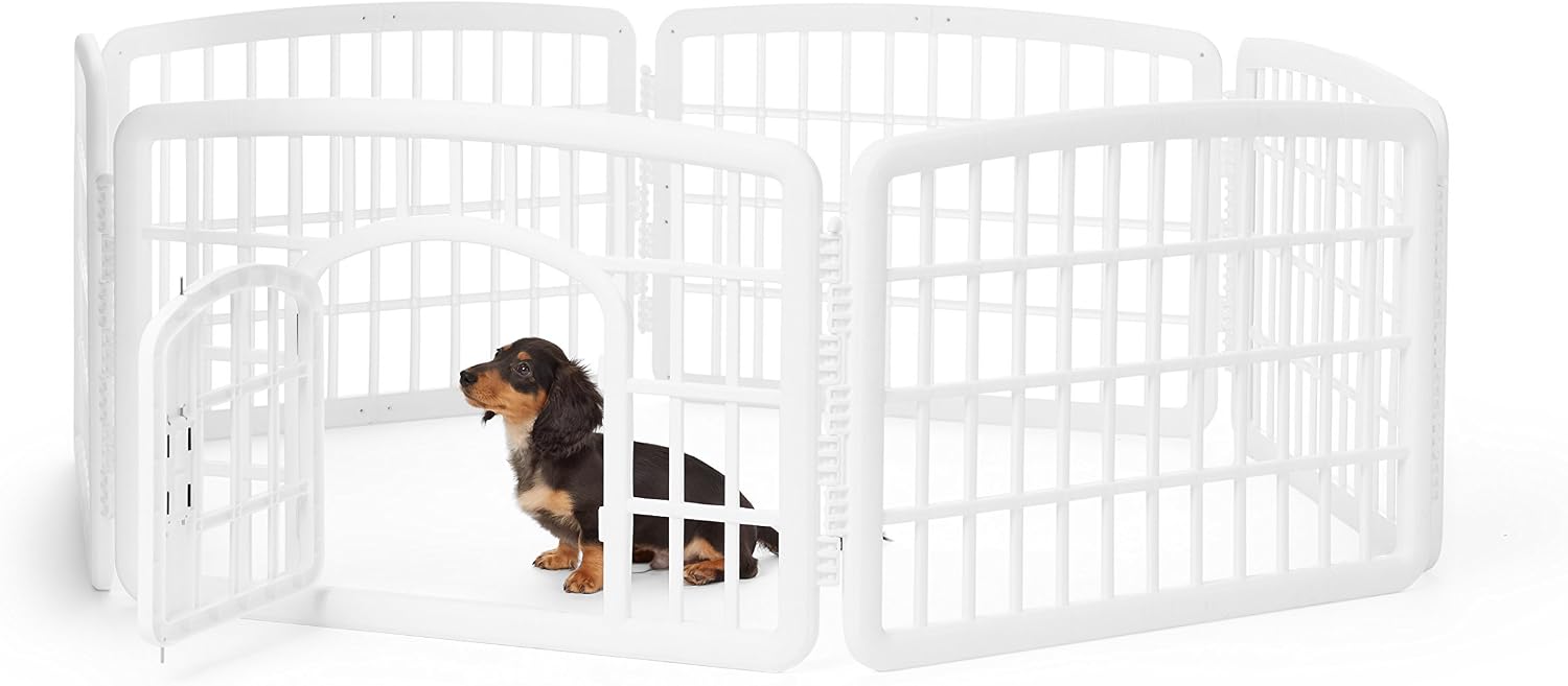 Amazon Basics 2-Panel Extension Plastic Pet Pen, 24in, Black