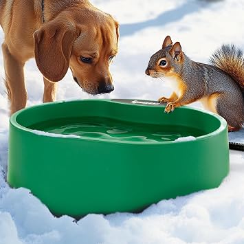 IPOW 3.5L Pet Heated Water Bowl - Keep Water Warm at 77-95F for Cats & Dogs, Durable THeated Dog Bowl with Anti-Chew & Waterproof Cord, Perfect for Winter & Outdoor Use