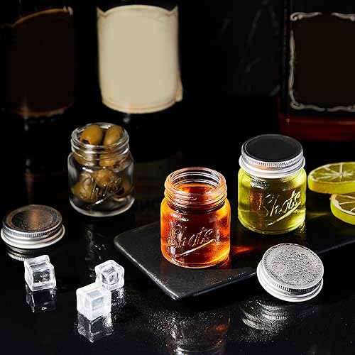Miniatura 4 de 36 vasos de chupito con tapas de 2 onzas, vasos de chupito, aptos para lavavajillas, para bodas, fiestas, hogar, bar, bebidas, regalos de postres
