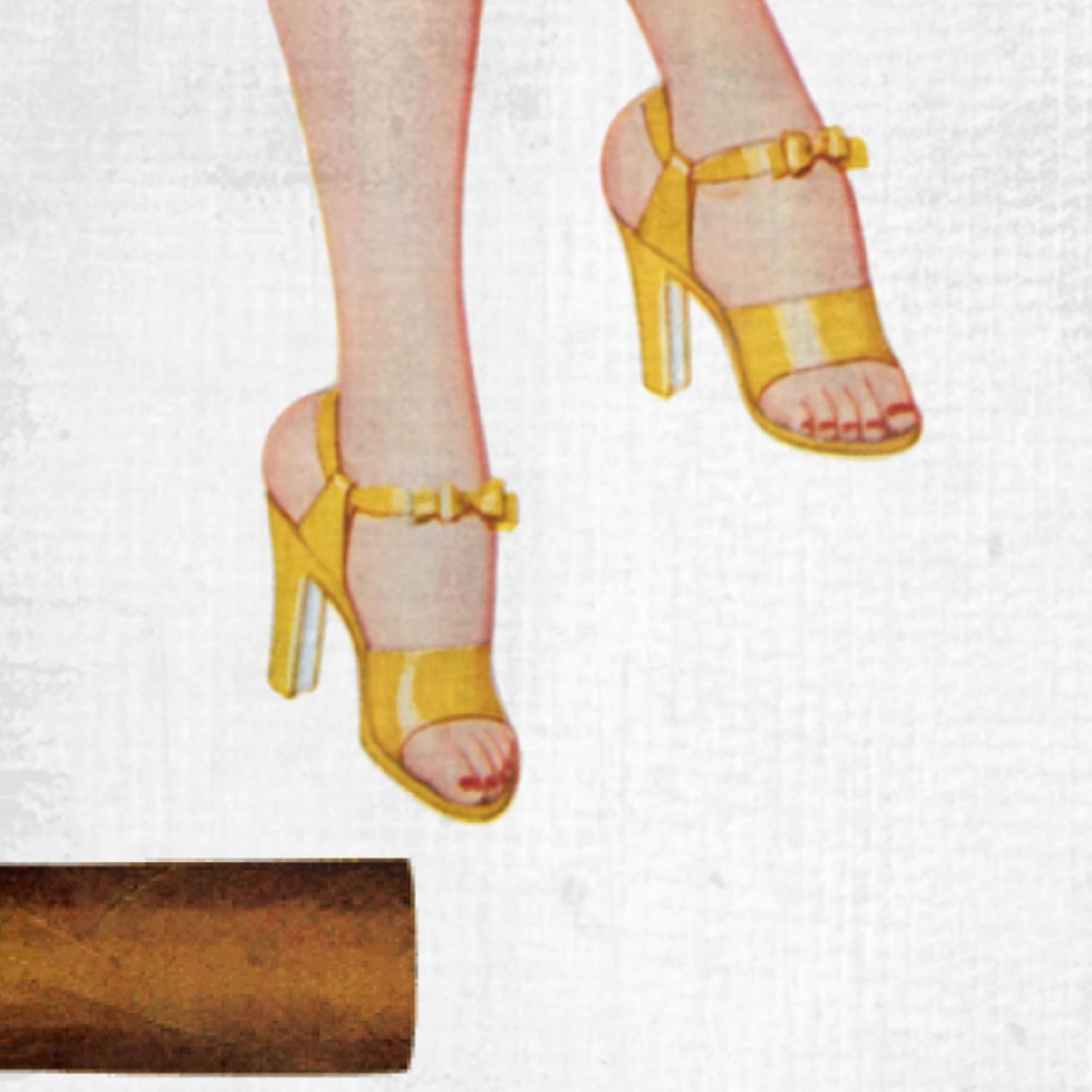Tabacos a Cubanos La Habana Cigar Art Print - Vintage Style Promotional Poster - A trio of the worlds finest cigars with a stunning pinup girl (Canvas, 24 x 32 inches)