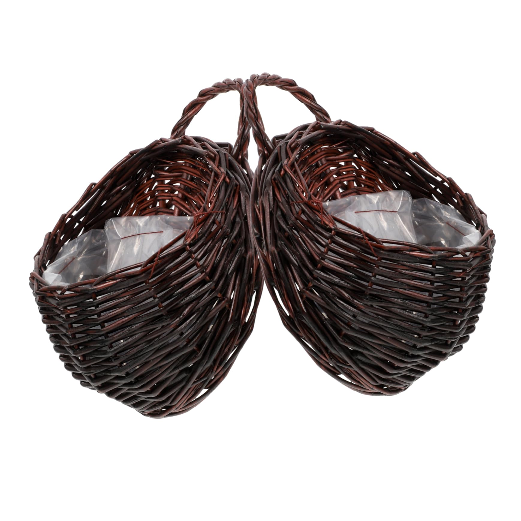 ULDIGI 2pcs Wall Hanging Rattan Flower Basket Vegetables Retro Decor Planter Hanging Pot Holder Wall Fruit Baskets Woven Storage s for Home Sundries Organizer — image 1