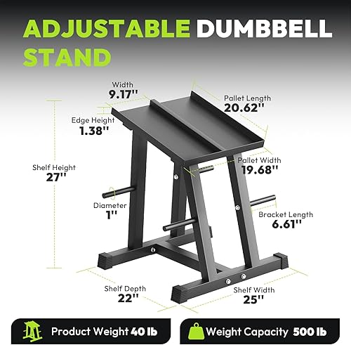 Miniatura 2 de Juego de mancuernas con estante, soporte ajustable para mancuernas de 506075809095100 libras, juego de 2 mancuernas de goma para ejercicio y fitness