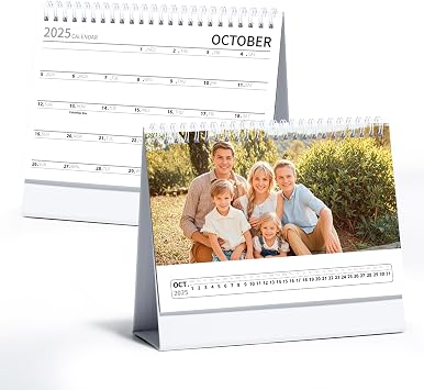 Custom Desk Calendar 2026 Personalized Your Own Calendar with 13 Photos, Gift for Family, Colleagues, and Partners - Ideal for Home, Office, and School, 13 Pictures Calendar DIY Gifts