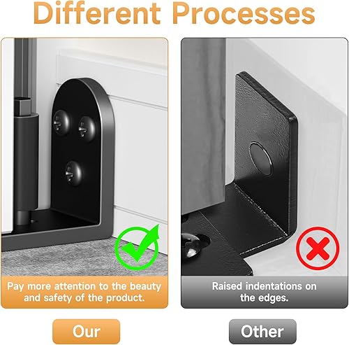 Miniatura 4 de Guía de piso de puerta corrediza de granero, herrajes ajustables para puerta de granero, diseño de fondo plano al ras, diseño de borde redondeado,