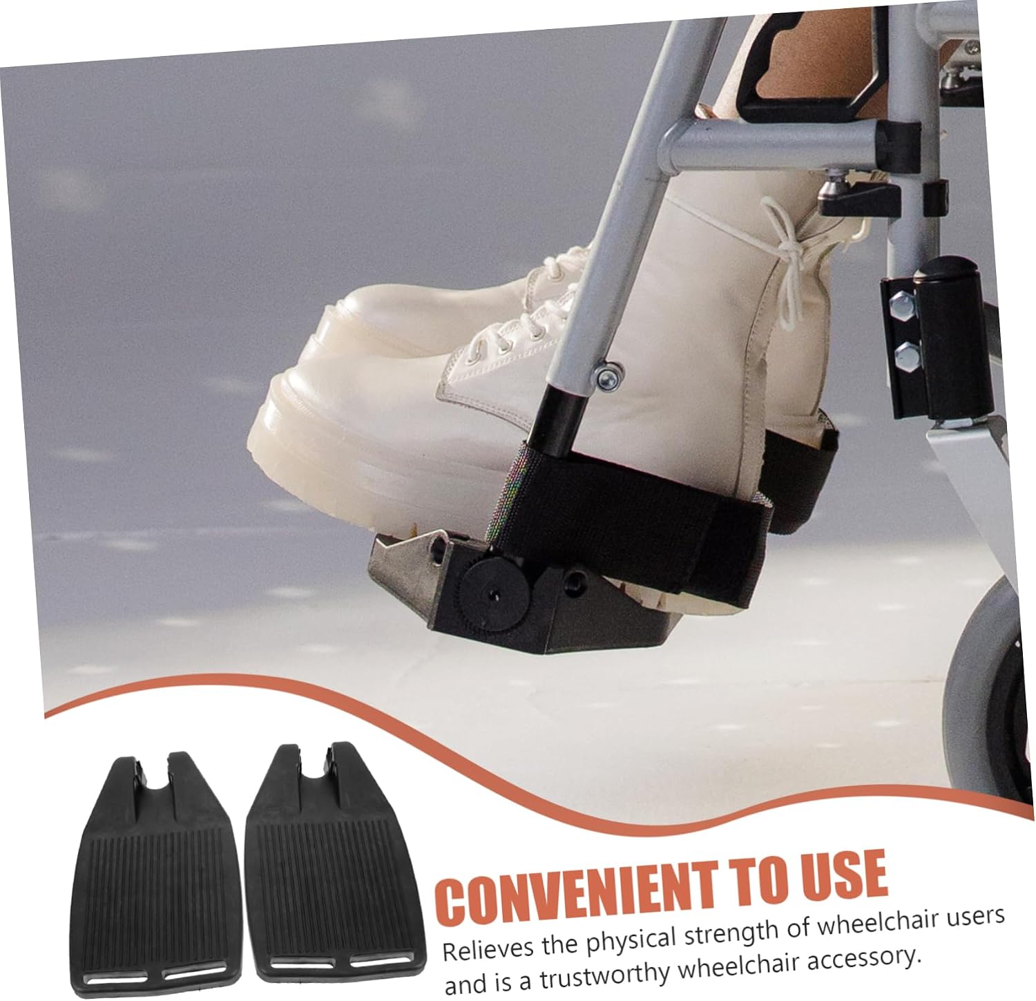 1Pair Elevating Wheelchair Footrest Pedal Replacement Thickened Footplates for Comfort and for Wheelchairs for Elderly and Disabled Users
