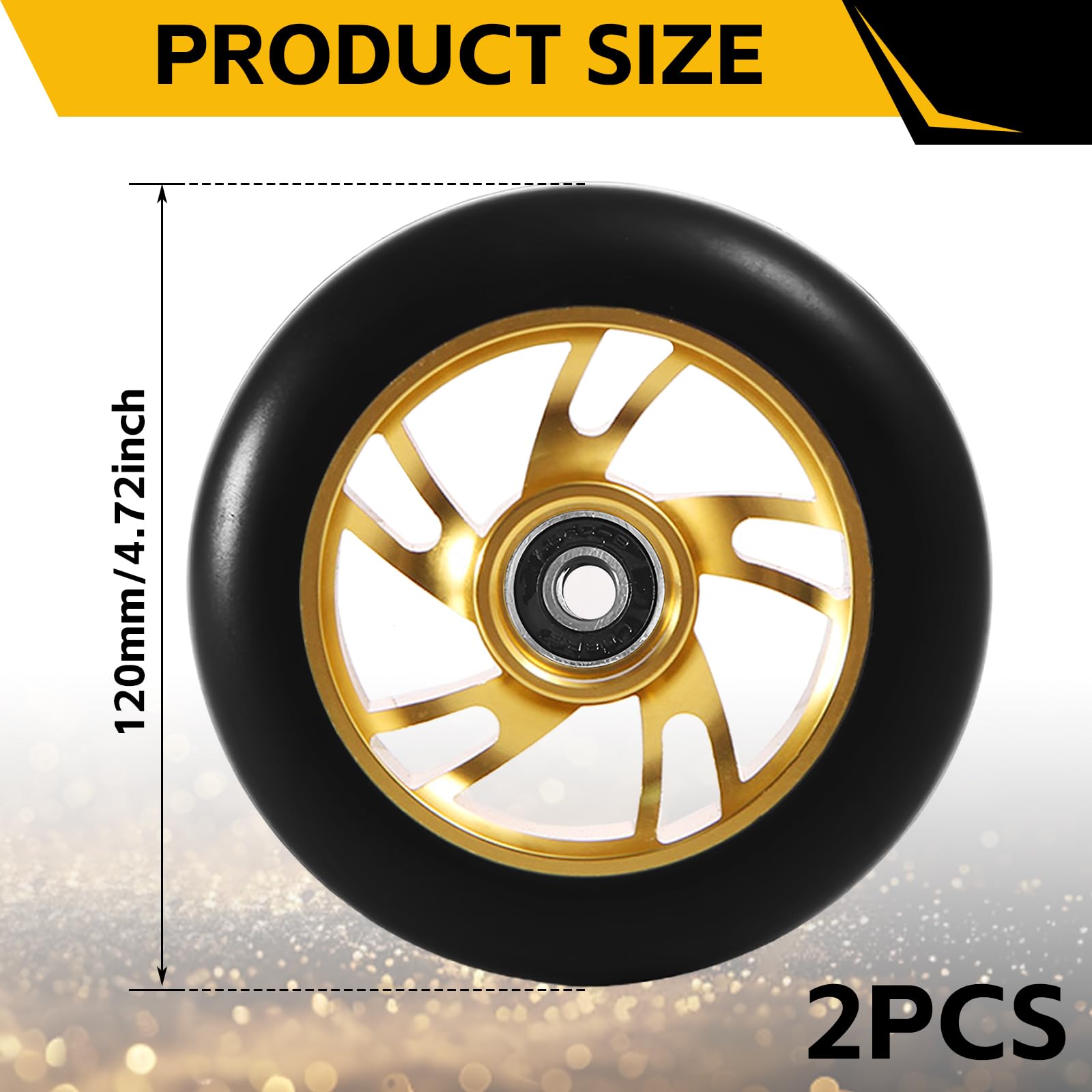 Front Wheel Replacement URPIZY Lot De 2 Pneus De Rechange Pour Scooter, Roues De Scooter Roue Trottinette 120mm