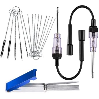 Inline Spark Plug Tester with Carb Carburetor Cleaner Kit, 2 Packs | 6-12V Engine Ignition Test Tool, Armature Diagnostic Detector Tool for Automotive Car Lawnmower Vehicles Engines