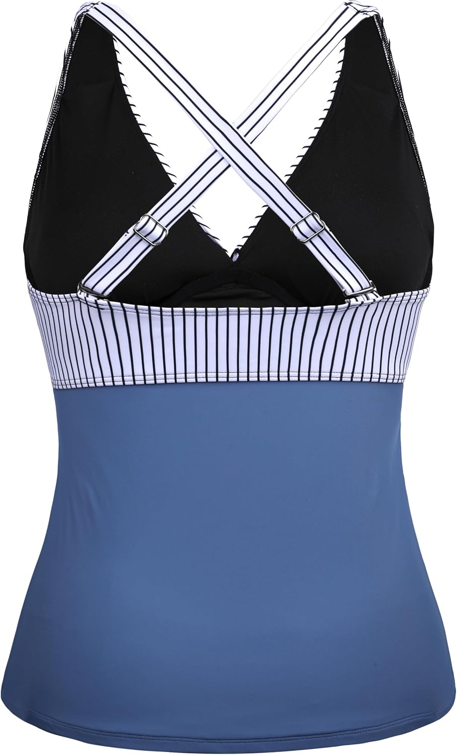 Mycoco Women's Underwire Tankini Top Twist V Neck Push Up Swim Top Ruched Bathing Suit Tops Only
