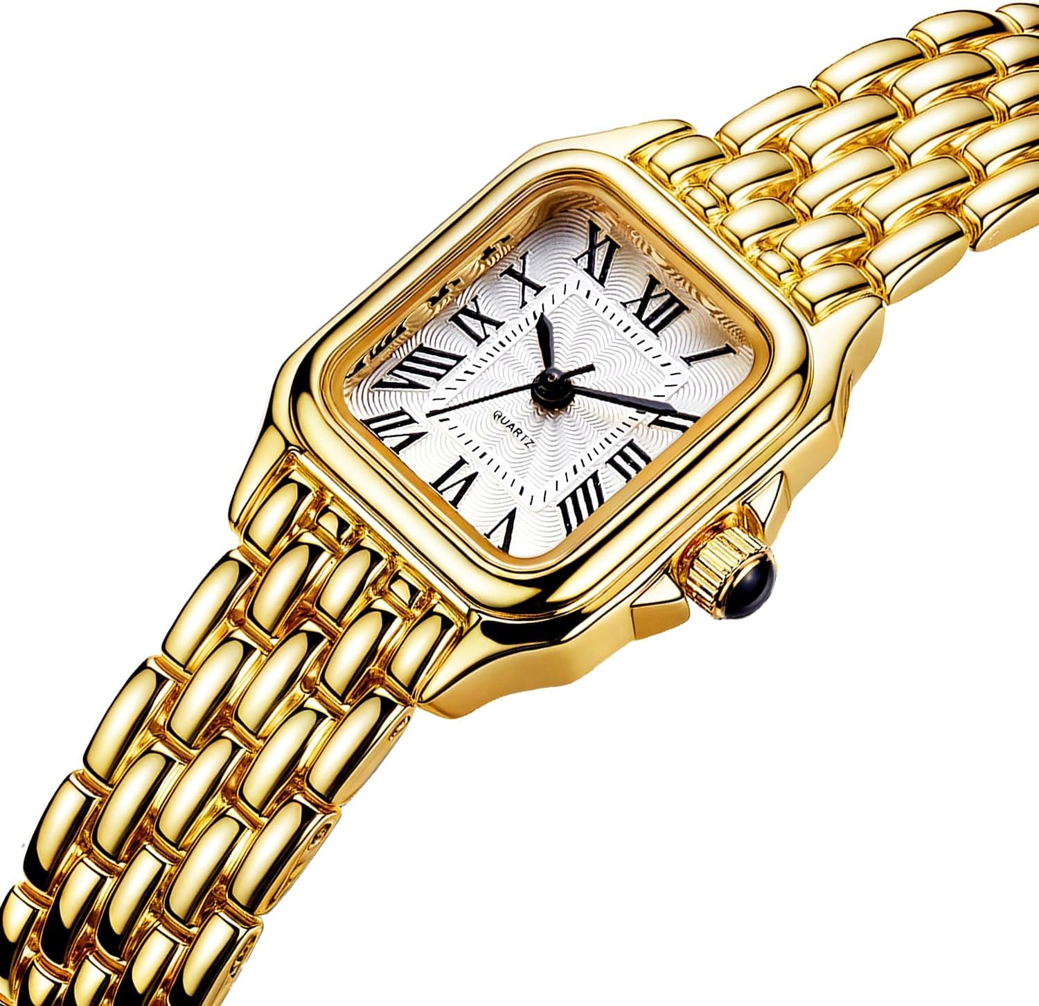 BESTKANG Watches for Women Vintage Square Classic Luxury Watch with Roman Numerals Dial Gold Silver Two-Tone Stainless Steel Band Elegant Dress Women's Wrist Watch - Image 2