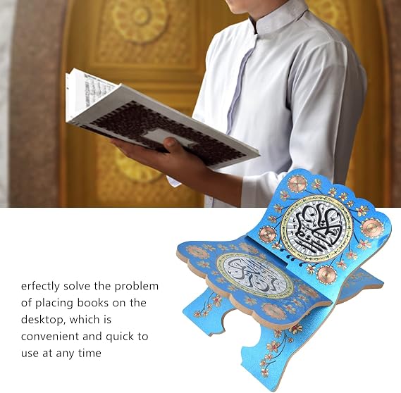 Hand-Carved Wooden Quran Stand, 11.41x7.08in/29x18cm
