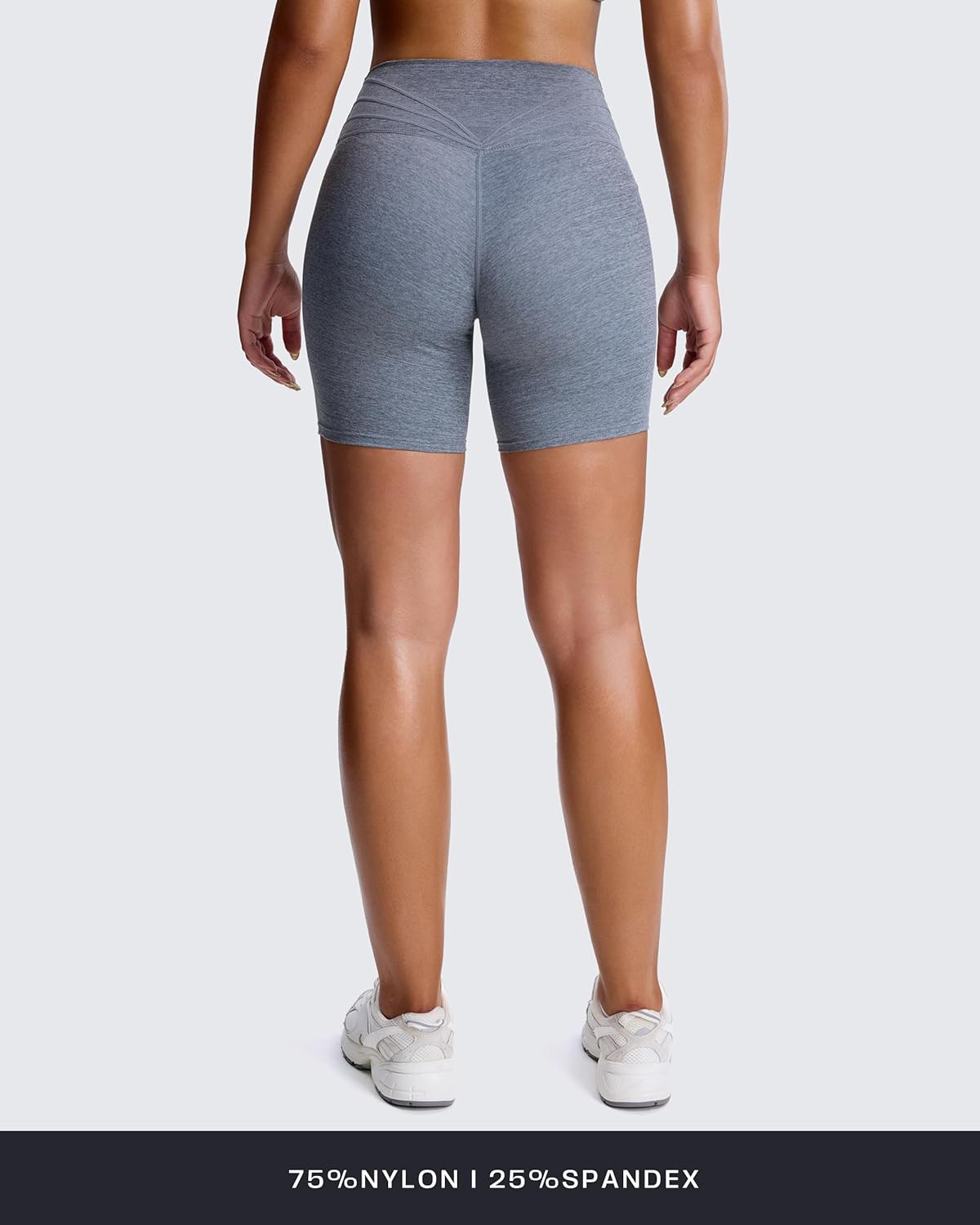 Aoxjox Trinity Workout Biker Shorts for Women Tummy Control High Waisted Exercise Athletic Gym Running Yoga Short 6" - Image 5