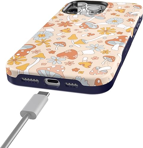 Vista 1351 de Casely Funda para iPhone 15 Pro Jardín Secreto Flores mixtas Funda atrevida Compatible con MagSafe y botón de acción Jardín Secreto Floral