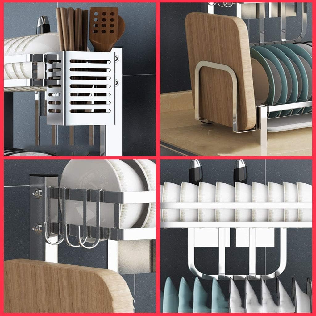 Dish Drying Rack Cutlery Rack Drainer Dish Rack Kitchen Storage Rack Racks Home Drying Dishes Chopsticks Supplies 304 Stainless Steel Drain Rack Dish Cutlery Rack (Color:A)