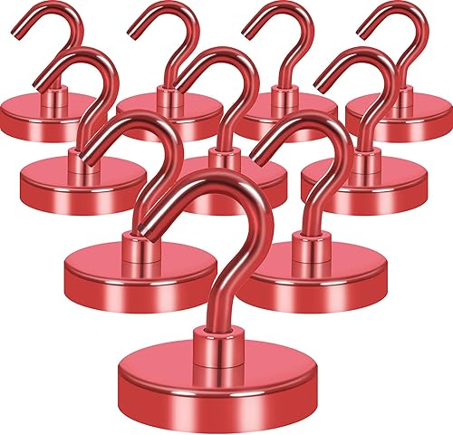 Vista 21 de NEOSMUK - Ganchos magnéticos de alta resistencia con imanes extrafuertes para colgar en refrigerador, crucero, cabinas o parrilla, color blanco