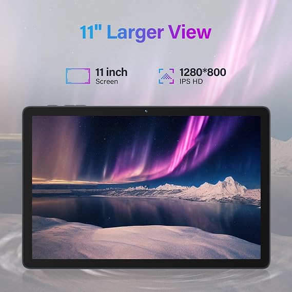 11 Inch Android 16 Tablet, 16GB + 128GB, 2 in 1 Tablets with Keyboard | MTK8786 Octa-Core Processor, 1TB Expand, 21MP Camera, 7000mAh, Gemini AI 2.0, 5G WiFi, Mouse, Case, Protective Film, Gray