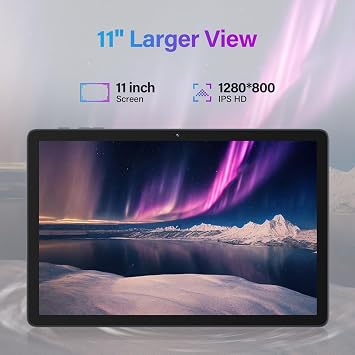 11 Inch-Android 16 Tablet 2026 Latest Update 16GB RAM 128GB ROM 1TB Expandion 5G WiFi Cellular 21MP Dual Camera Octa-core MTK8786.Gemini AI 2.0.Tablets with Keyboard,Mouse,protective film,Case-Gray