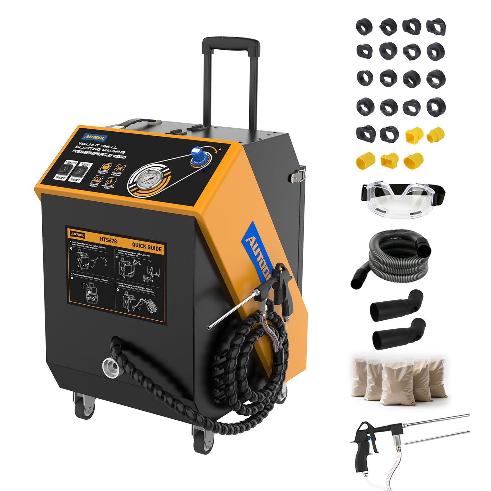 AUTOOL Máquina de Chorro de Arena, Motor automotriz Válvula de tubería de admisión Máquina Limpia Sistema Valvetronic Nuez