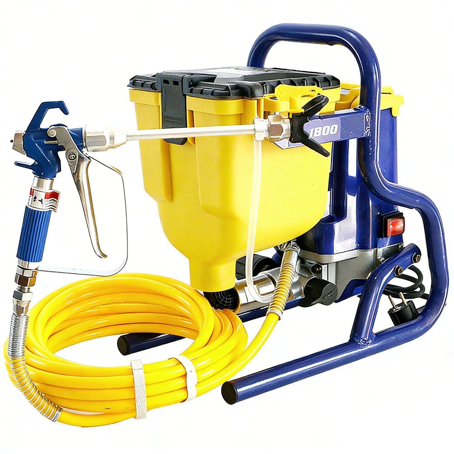 Pulverizador de Pintura eléctrico con tolva de 4,5 L de Capacidad, pulverizador sin Aire de 850 W con válvula antirretorno, Manguera Flexible, Control preciso y sin Goteo. 110V