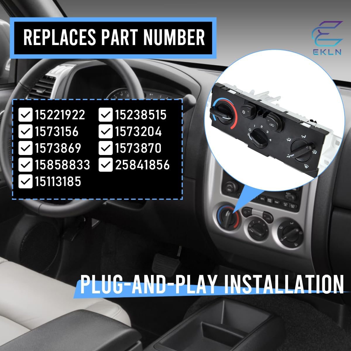 A/C Heater Climate Control Module 15221922 Air Conditioning Control Switch Panel Fit for 2004-2012 Chevy Colorado GMC Canyon Replaces OE# 1573870 25841856 15113185 15238515 15858833 1573156 1573204