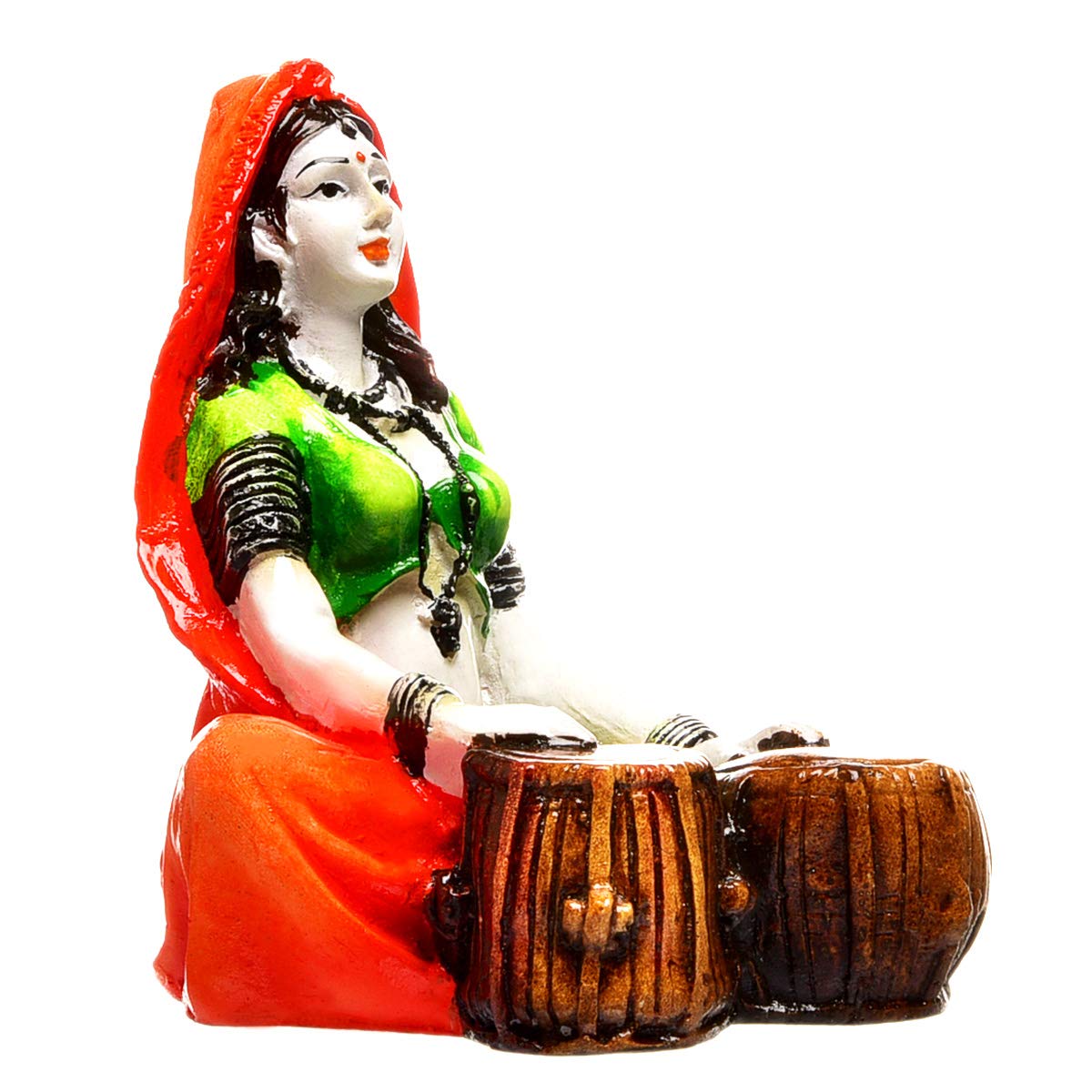 Karigaari India Handcrafted Polyresine Lady Playing Tabla Idol Showpiece for Home Decor 2