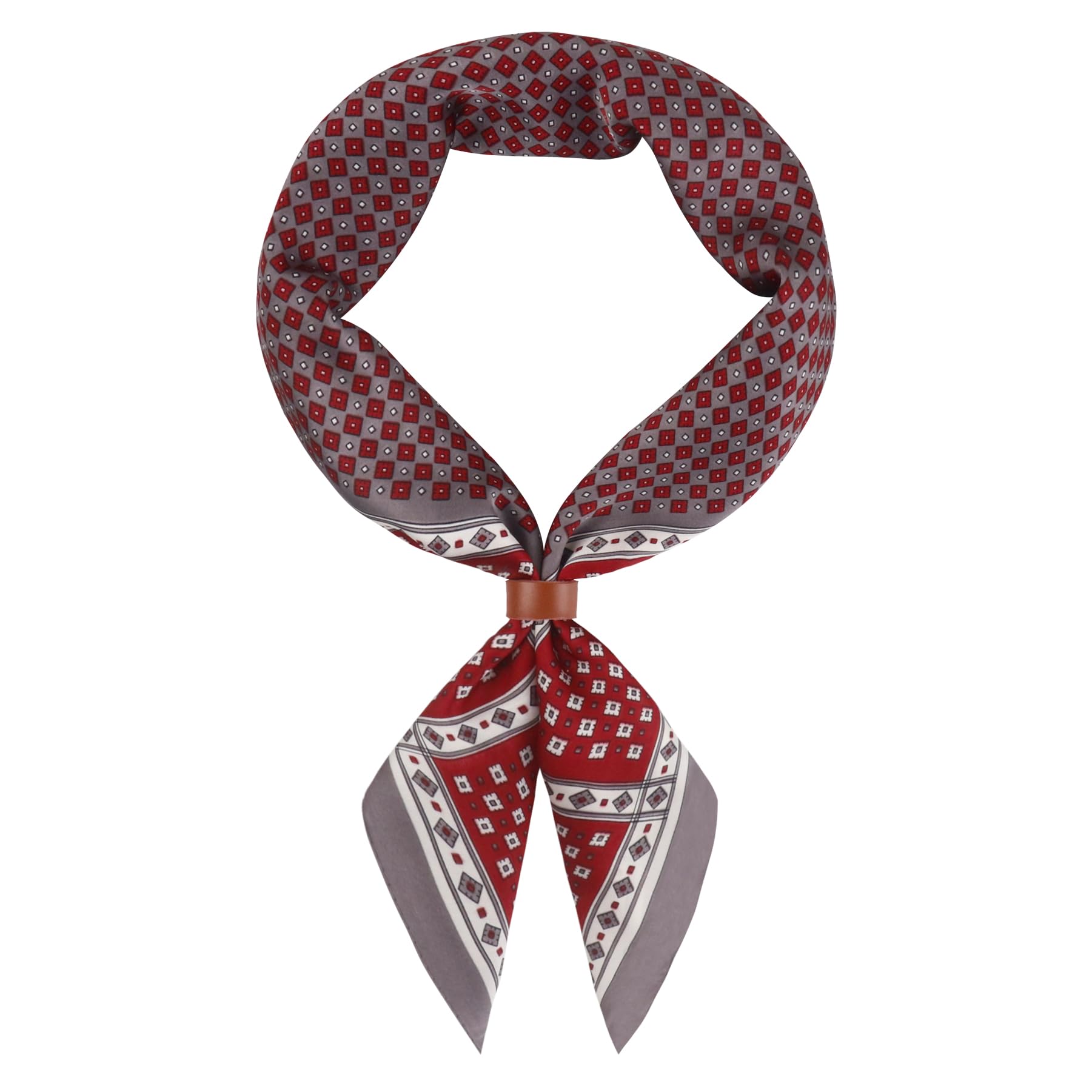 27.5 Inches Square Silk Feeling Neck Scarf for Men Necktie Silk Bandanas Pocket Square Cowboy Scarves