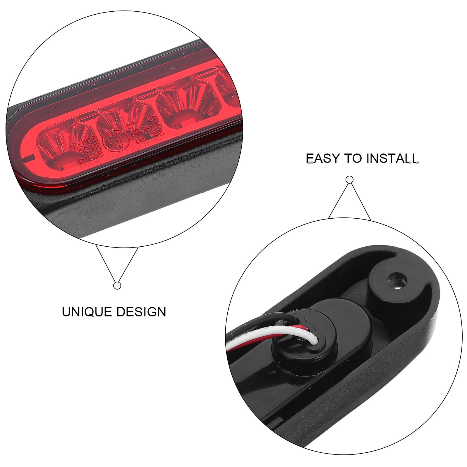 4pezzi Luce Posteriore per Camion LED Kit Luci per Rimorchio Luce di Freno e Retromarcia Luci di Retromarcia per Camion Barca Motoslitta Rimorchio Pick-up Camper
