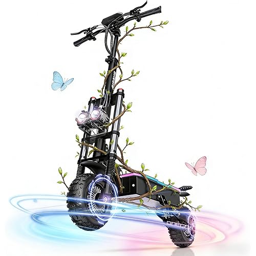 Electric Scooter Adults, 5600W/7000w Dual Motors with 60/70 Miles Range Battery, Up to 50/55 MPH Top Speed, 11"/12" Tubeless Tires Commuting Scooter for Adults with Detachable Seat