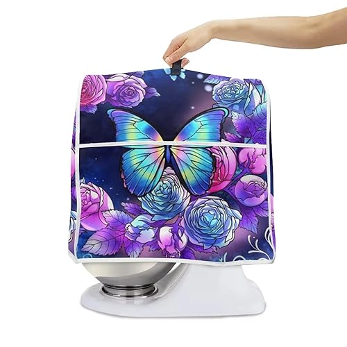 Miniatura 2 de Hinthetall Fundas para batidora de pie de mariposa moradas compatibles con freidora de aire de 6 a 8 cuartos de galón, funda lavable a prueba de