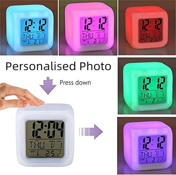Hamster Alarm Clock Personalized Photo Wake Up Light LED Color Changing Digital Alarm Clock Kids Room Luminous Electronic Clock Kids Gift B