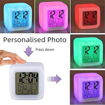 Hamster Alarm Clock Personalized Photo Wake Up Light LED Color Changing Digital Alarm Clock Kids Room Luminous Electronic Clock Kids Gift B