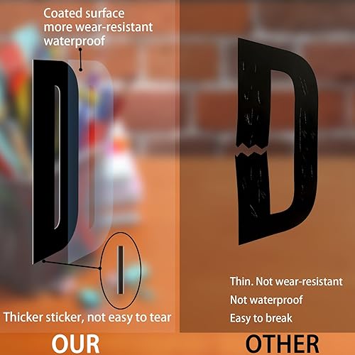 Miniatura 4 de Llewyn 780 piezas de 10 hojas de calcomanías de letras, calcomanías de vinilo con números de buzón, calcomanías autoadhesivas impermeables para