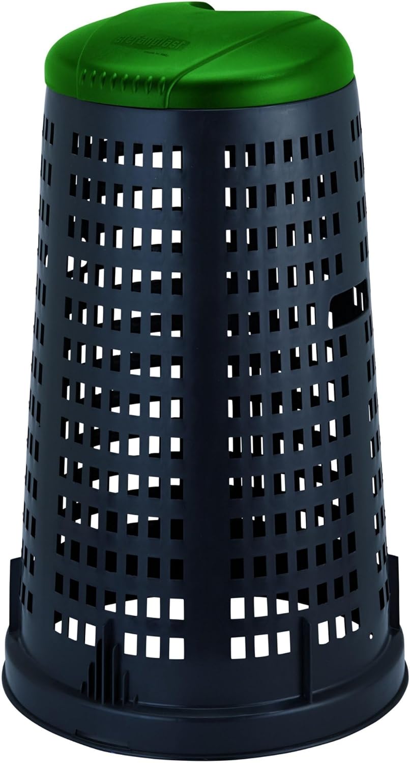 Stefanplast Trestle Bin, Green/Black, 100 Litre