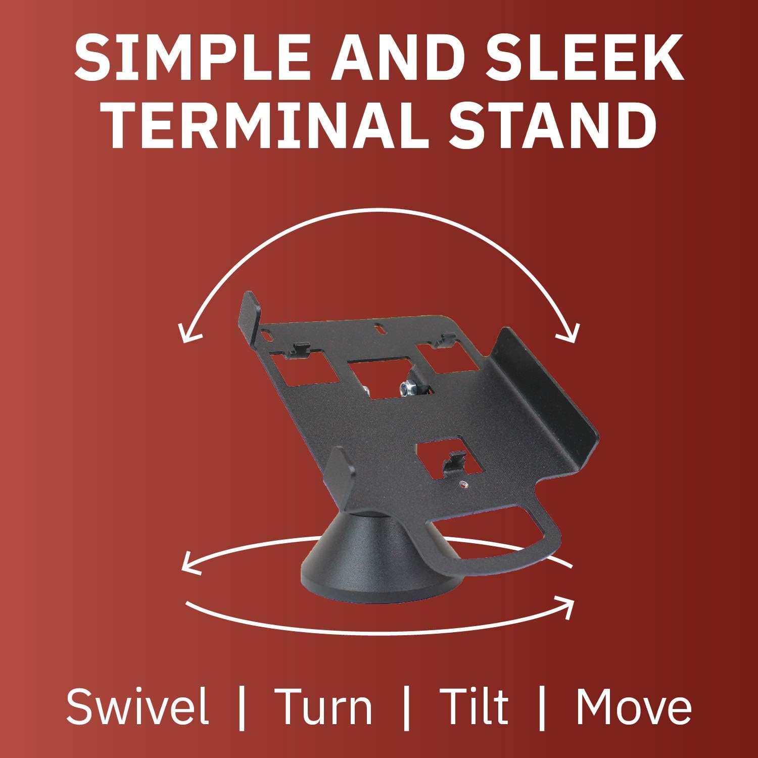 DCCStands Low Swivel and Tilt Ingenico ISC 250 Terminal Stand, Screw-in and Adhesive