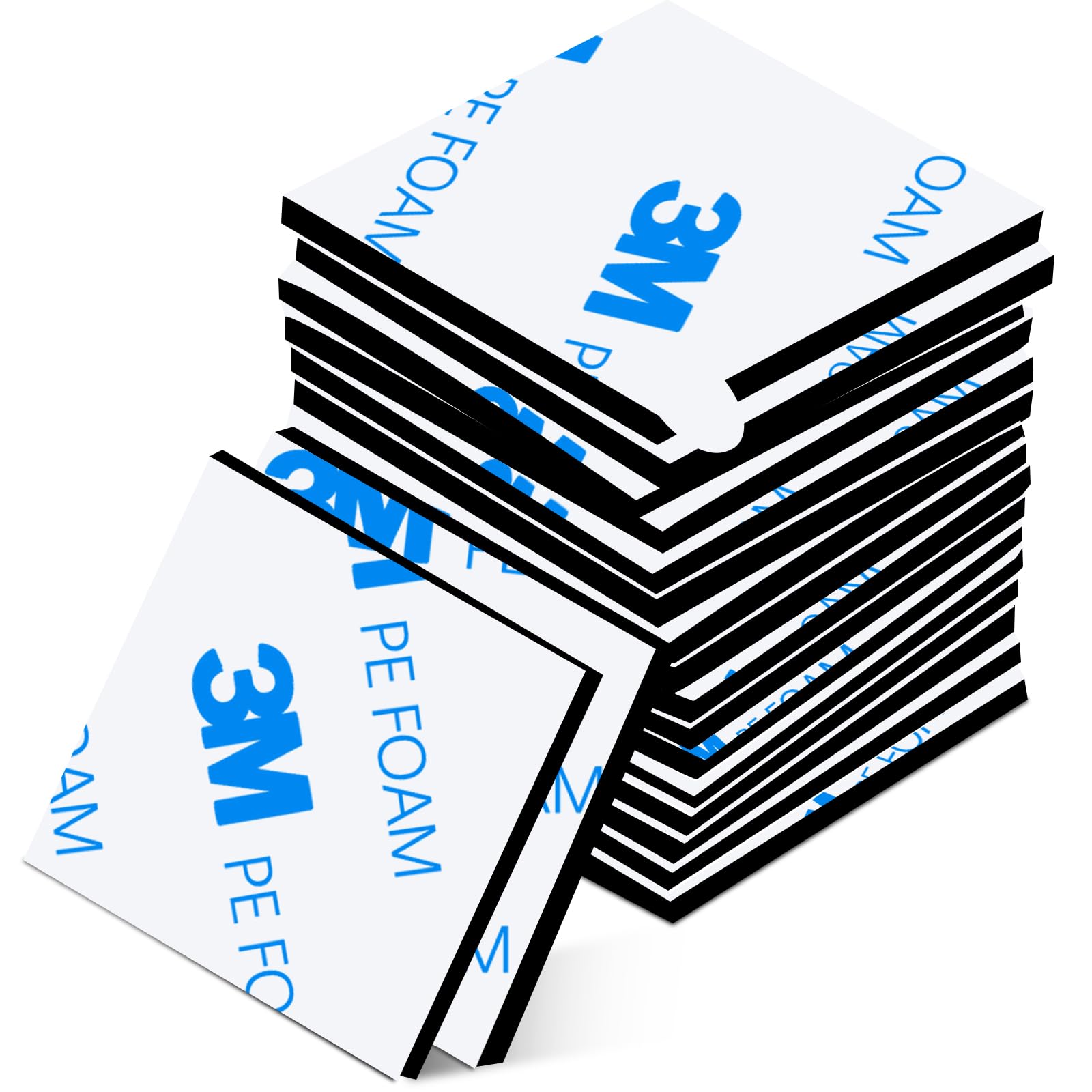 Double Sided Sticky,Tape Double Sided Sticky Pads,Black 60 Pcs, Waterproof Heavy Duty Mounting Pads,3M Super Sticky Foam Pads,with Easy Peel Tabs,for Home Office Car School, Square