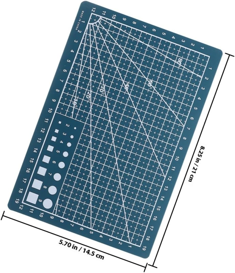 Cabilock 3pcs A5 Double-sided Fabric Cutting Mat Non-slip Engraving Board for Sewing Quilting Crafts, Green Plastic DIY Crafting Supplies for Handmade Art
