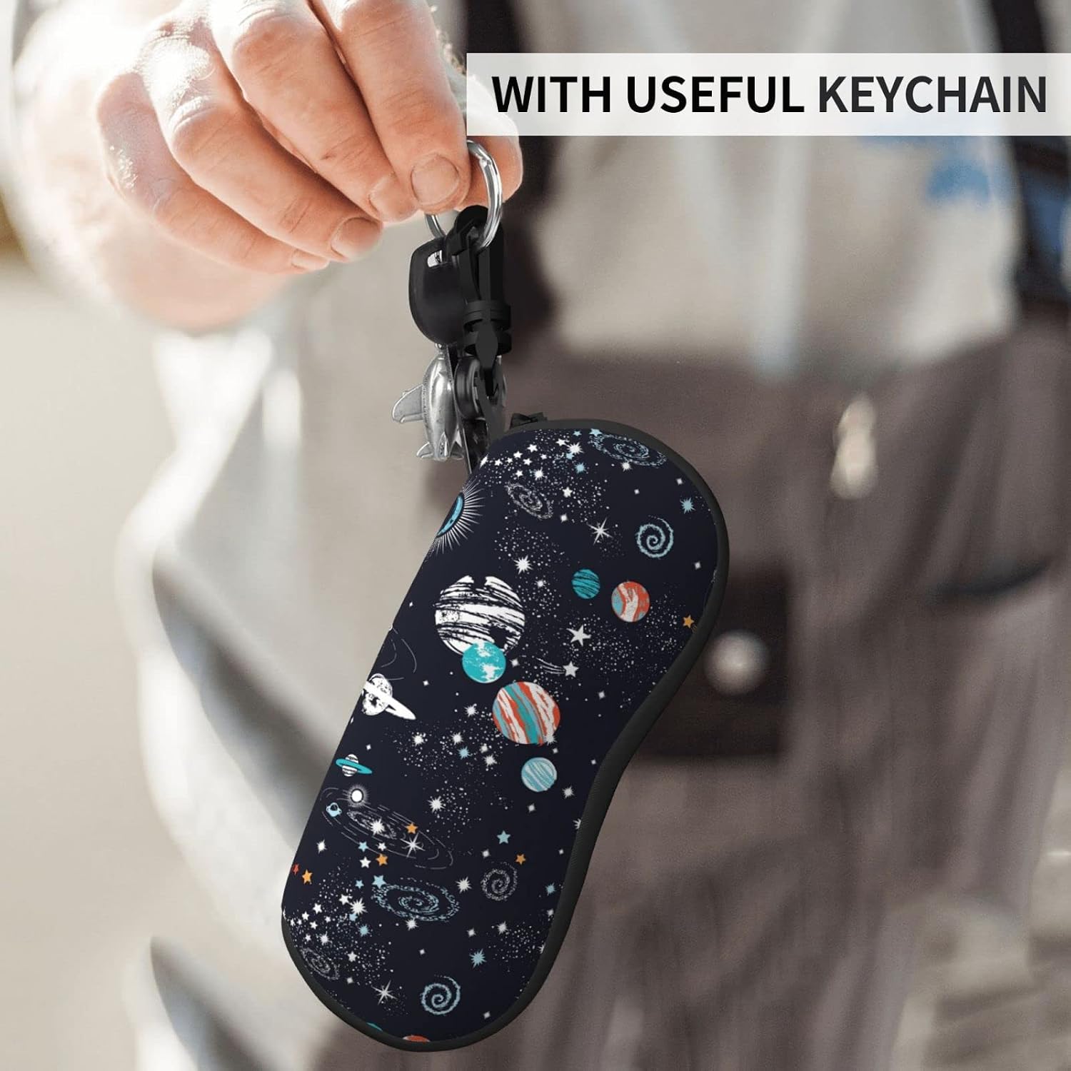 Soft Sunglasses Case for Men Women, Ultra Light Neoprene Zipper Eyeglass Portable Glasses Case with Belt Clip