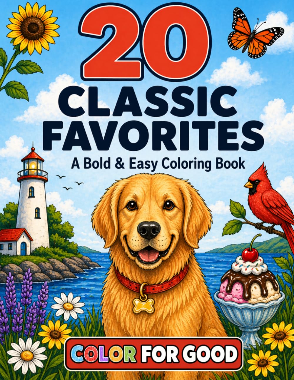 20 Classic Favorites: A Bold and Easy Coloring Book for Adults with Alzheimer's & Dementia
