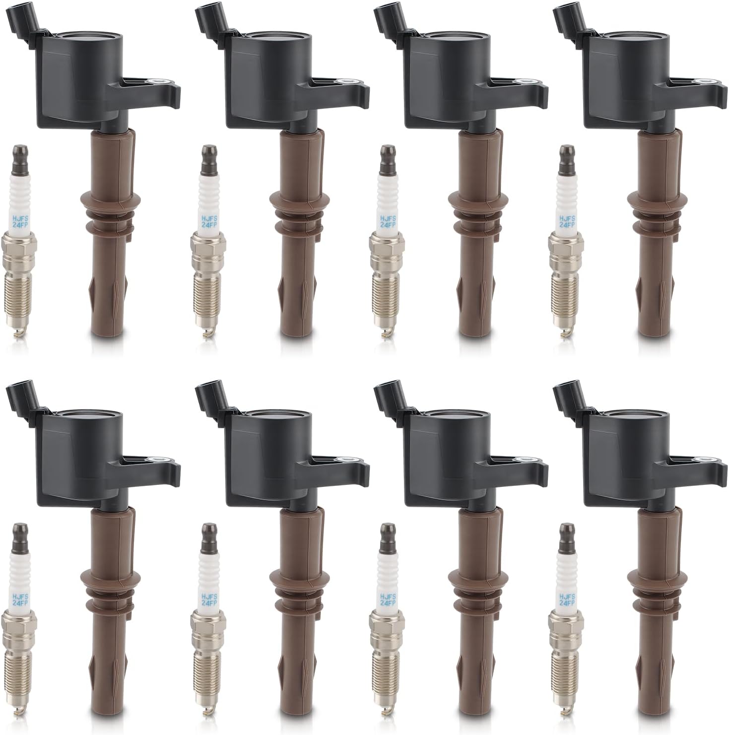 AUTOKAY Ignition Coils Pack DG521 and Iridoplatinum Spark Plugs SP-509 for Ford Expedition F350 F250 F150 Lincoln Mercury 4.6L 5.4L V8 C1659 DG521 8L3Z-12029-A