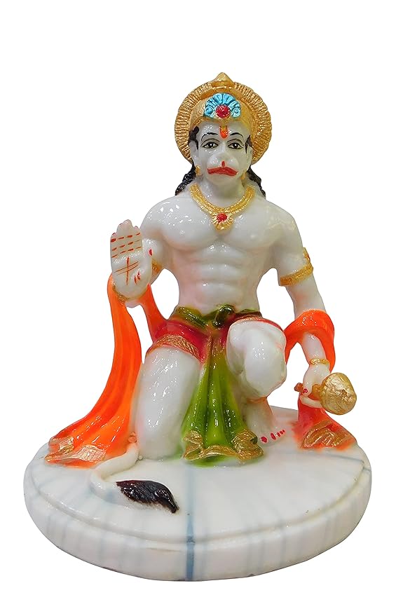 Buy Lord Hanuman Sitting Base Statue for Home Pooja Temple Marble